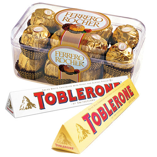 Ferrero Rocher and Two Toblerone Chocolates