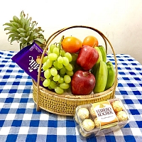 Fresh Fruit Gift Basket For Chocolates Lover