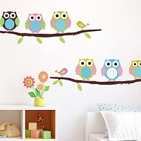 cartoon owl DIY Vinyl Wall Stickers For Kids Rooms