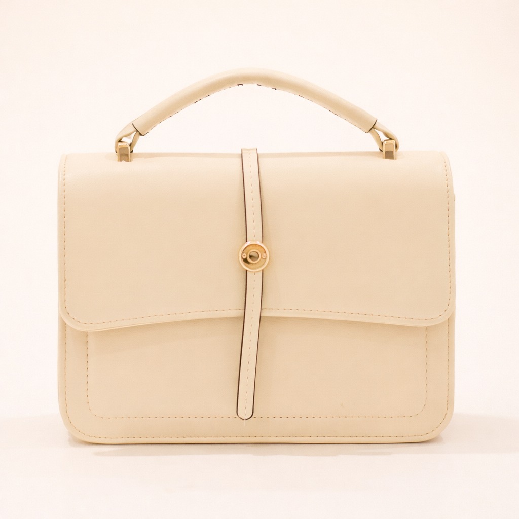 Modern Cream Flap Bag