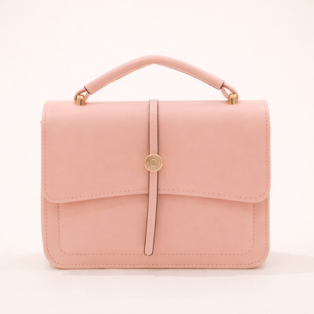 Blush Pink Minimalist Flap Bag