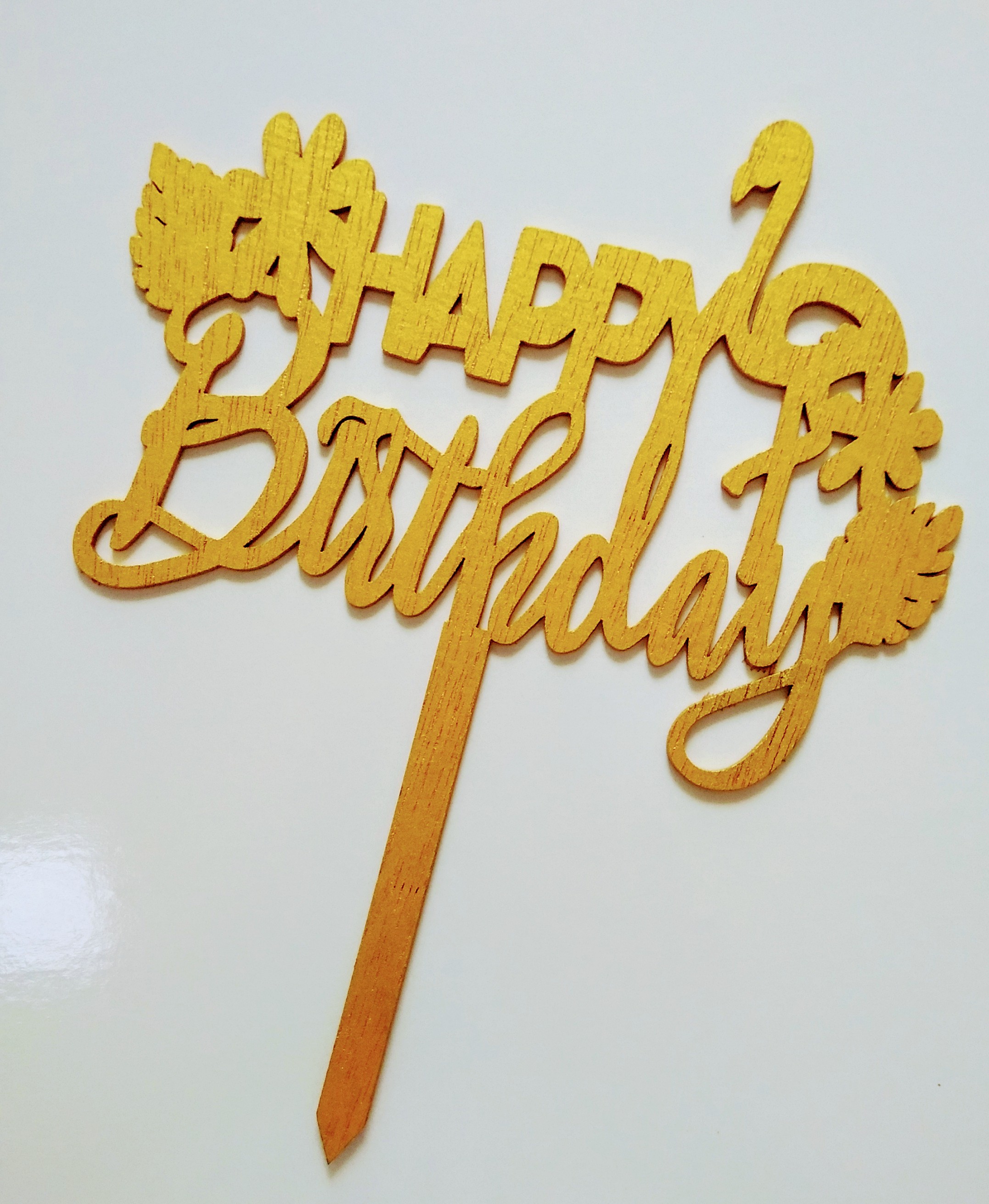 Happy Birthday Topper - Design Gold 012