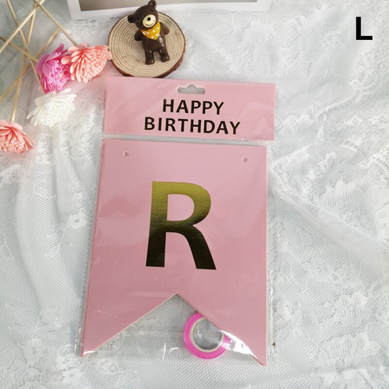 Happy Birthday Letter Pink Banner