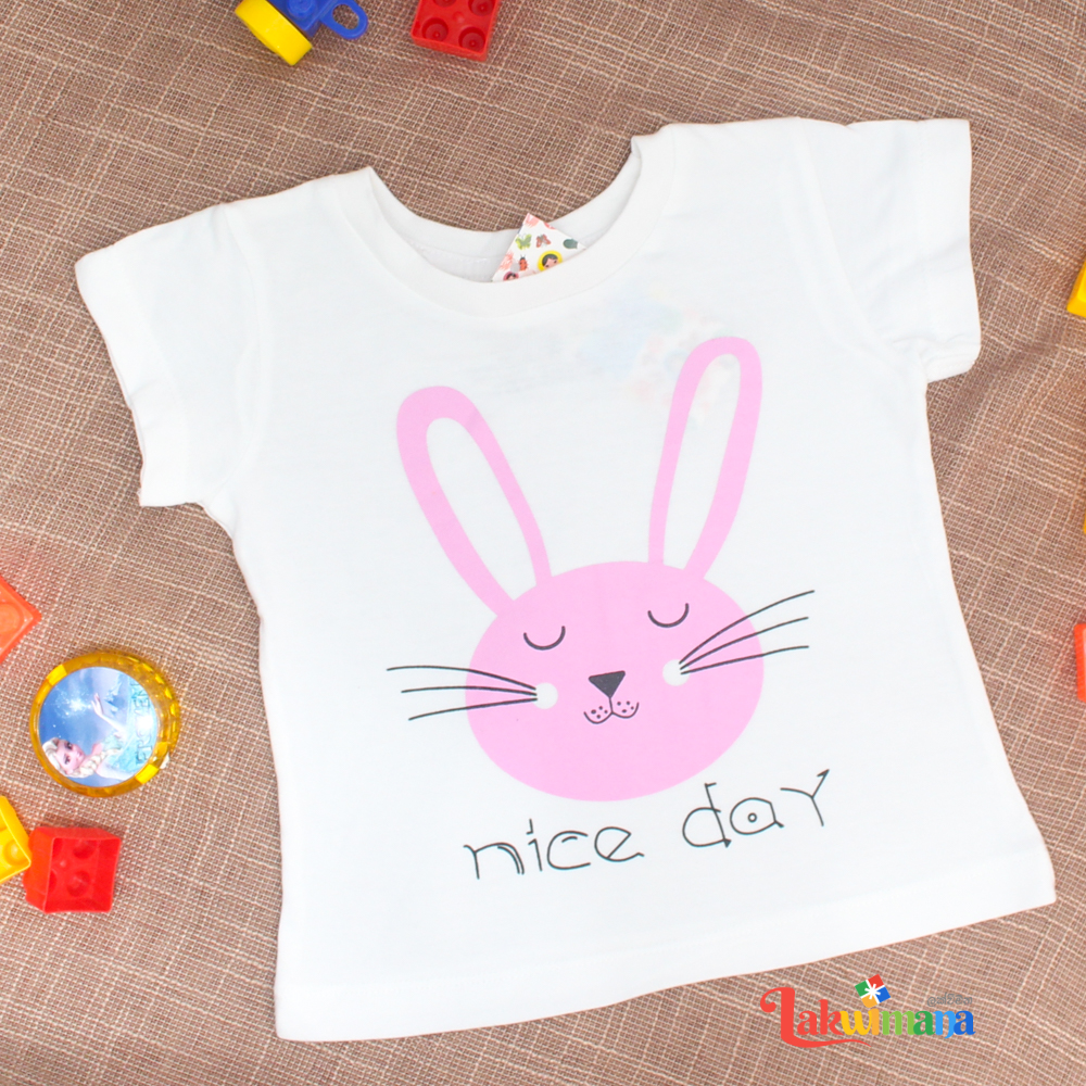 Nice Day Rabbit 2-3 Year White T Shirt