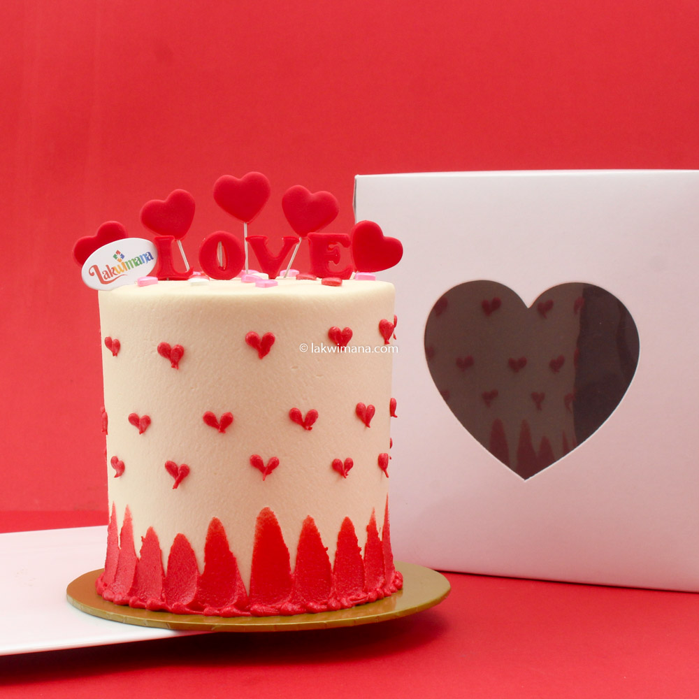 Send happy birthday chocolate cake with small hearts on top Online | Free  Delivery | Gift Jaipur