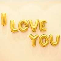 I LOVE YOU Foil Balloon Gold