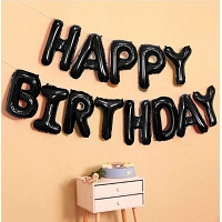 Happy Birthday Foil Balloons Black
