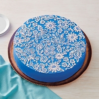 Blooming Blue Buttercream Cake