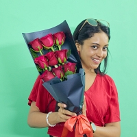 Crimson 9 Rose Valentine Bouquet