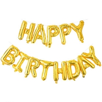 Happy Birthday Foil Balloons Gold
